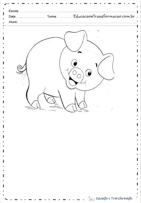 Desenhos de Porco para colorir e imprimir Educação e Transformação