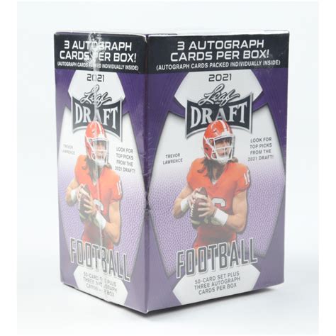 2021 Leaf Draft Football Hobby Blaster Box With 53 Cards Pristine