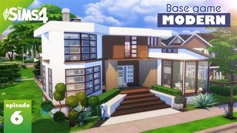 BASE GAME MODERN Sims 4 House Build No CC Stop Motion Ep 6