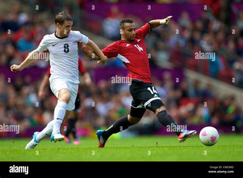 29 07 2012 Manchester England Egypt Midfielder Hossam Hassan And New Zealand Midfielder