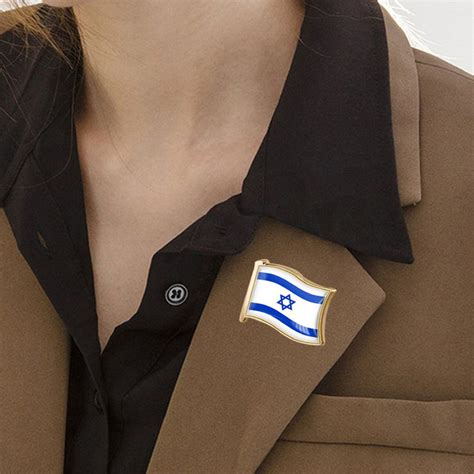 Israel Flag Pin Proudly Support Israel Gold Plated Israeli Flag Lapel