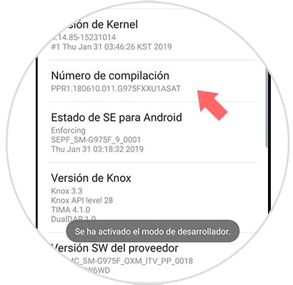 Cómo activar depuración USB Samsung Galaxy S10 Solvetic