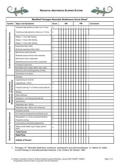 Neonatal Abstinence Scori
