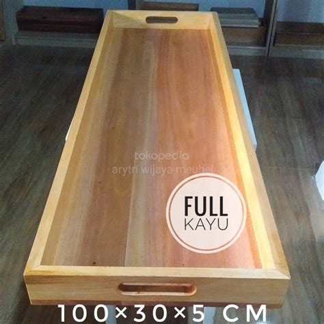 Jual NAMPAN DENGAN HANDLE MAHONI 100305 CM BAKI BESAR MAHONI WOODEN