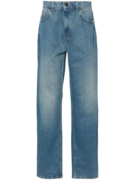 Casablanca Jacquard Straight Leg Jeans Blue Farfetch