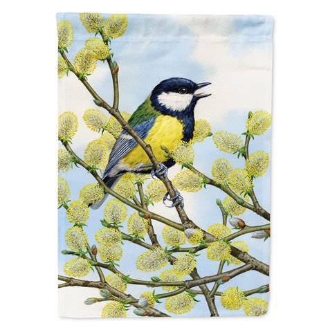 Caroline S Treasures Asa Gf Eurasian Blue Tit On A Branch Flag