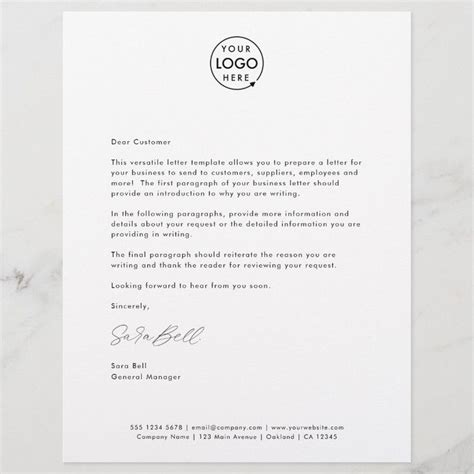 Modern Minimalist Signature Logo Letterhead