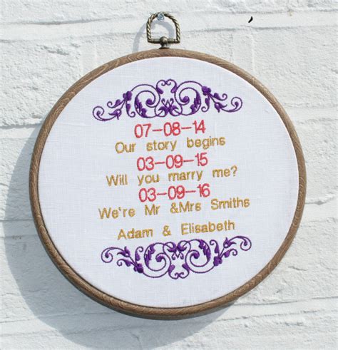 Retro Wedding Embroidery Hoop Art Perfect Gift For Wedding