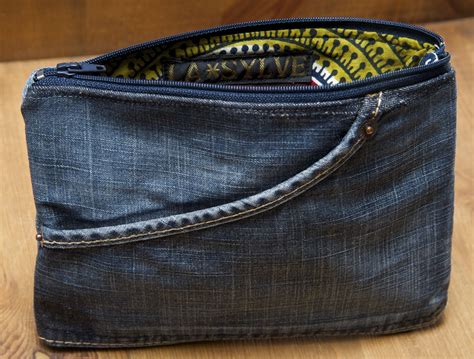 TROUSSE JEAN RECYCLE Denim Pouch Recycle Jeans Upcycled Denim