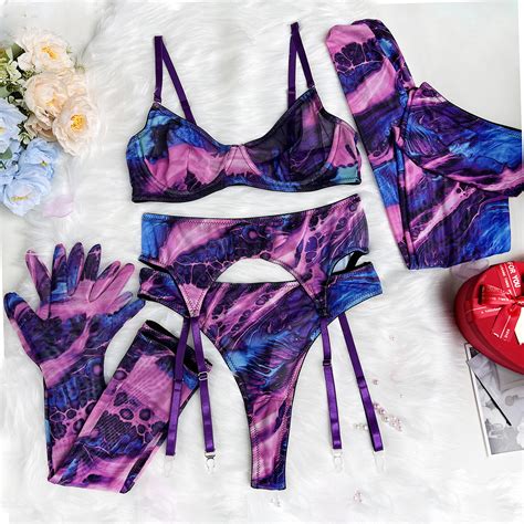 Sexy Tie Dye Lingerie Set Allureluv