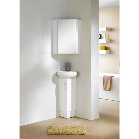 Fine Fixtures Milan Wood White Small Corner Bathroom Vanity - On Sale ...