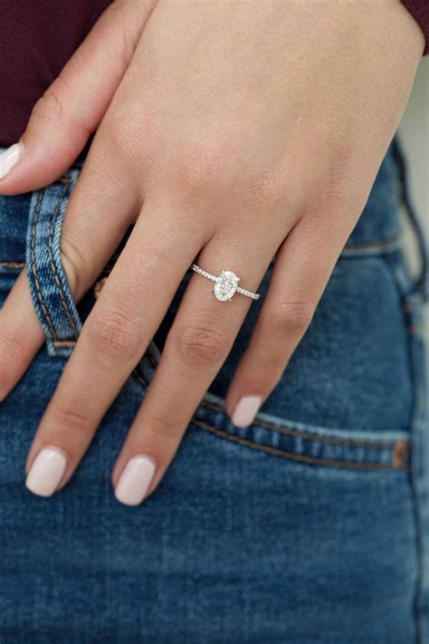 Love This Oval Engagement Ring In White Gold Surrounded By Gorgeous Diamond Side Stones 145