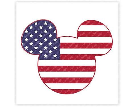 Forth Of July Usa Flag Mickey Mouse Head Icon Ears Etsy