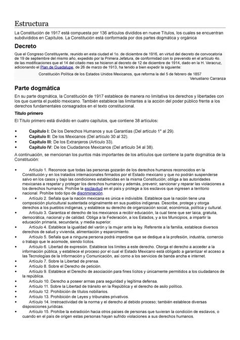 Articulos De La Constitucion Mexicana Resumidos Del 30 Al 136 KUTRBE