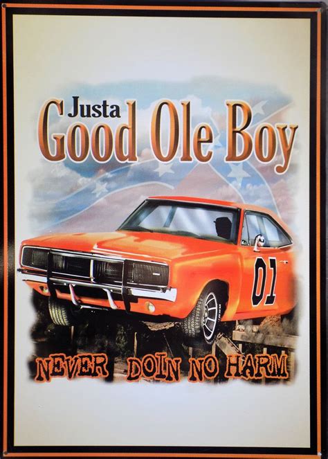 plaque métal vintage GOOD OLE BOY GENERAL LEE TOFMOBILE Plaque