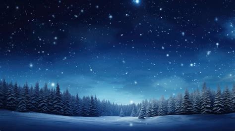 A desktop wallpaper of a snowy night sky