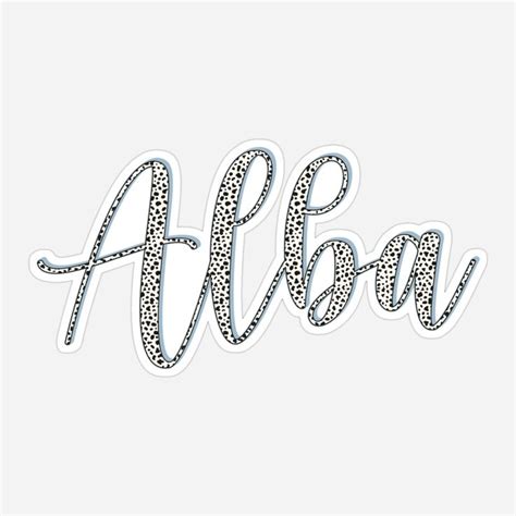 Alba Name Dalmatian Pattern Alba First Name Sticker For Sale By