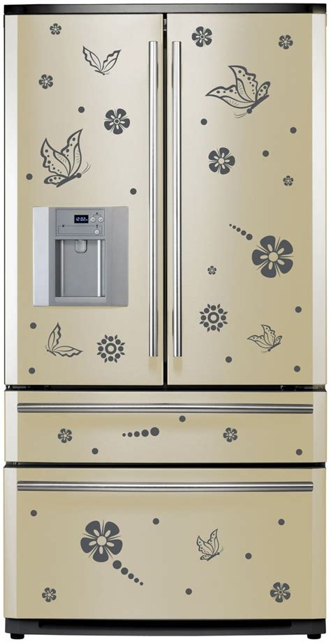 Refrigerator Design Decal Swirl In A Charming Floral Look For