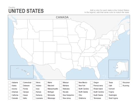 Us Map Coloring Page Online - Map