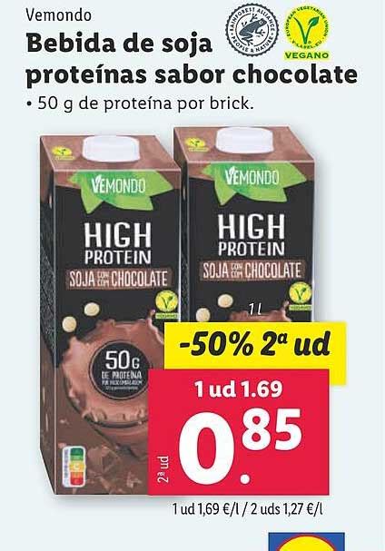 Oferta Vemondo Bebida De Soja Prote Nas Sabor Chocolate En Lidl