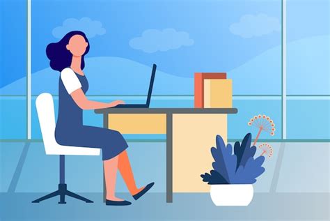 Free Vector Woman Working In Office Employee Worker Manager