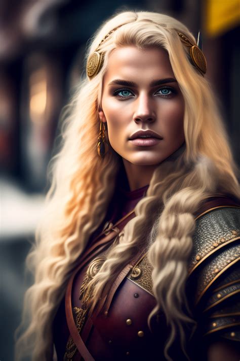 Lexica Full Body Photo Of A Beautiful Female Viking Blonde Warrior