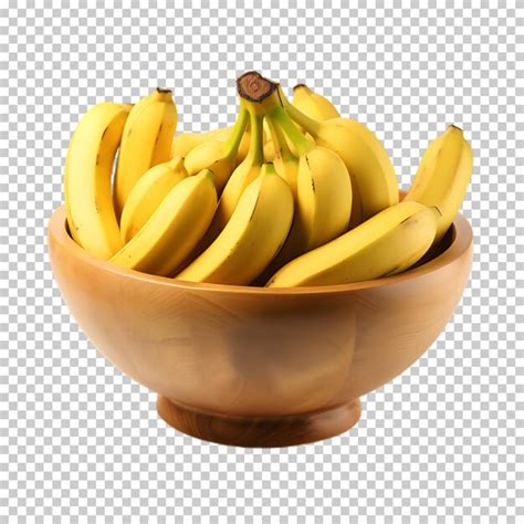 Premium Psd Bowl Of Bananas Isolated On Transparent Background