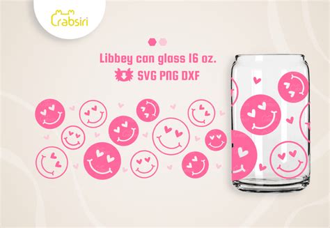 Smile Love Libbey Glass 16oz Svg Crabsiri