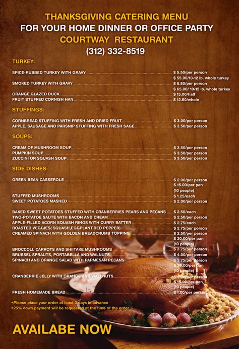 Thanksgiving 2024 Catering Menu Amata Bethina