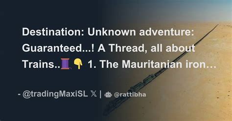 Destination Unknown Adventure Guaranteed A Thread All About