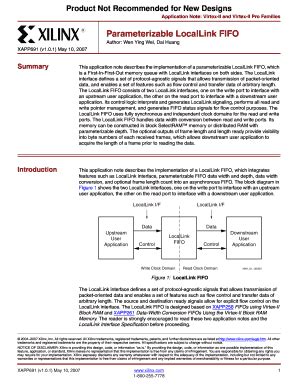 Fillable Online Xilinx XAPP691 Parameterizable LocalLink FIFO