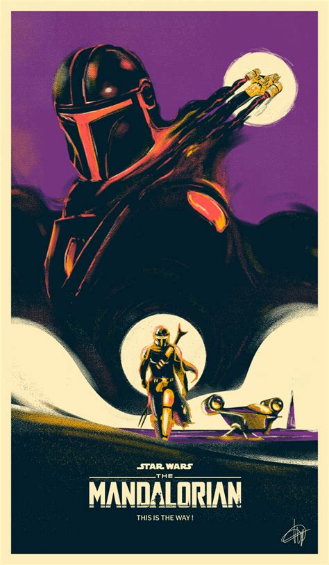 STAR WARS THE MANDALORIAN Poster Art Poster By Quentin Marroule