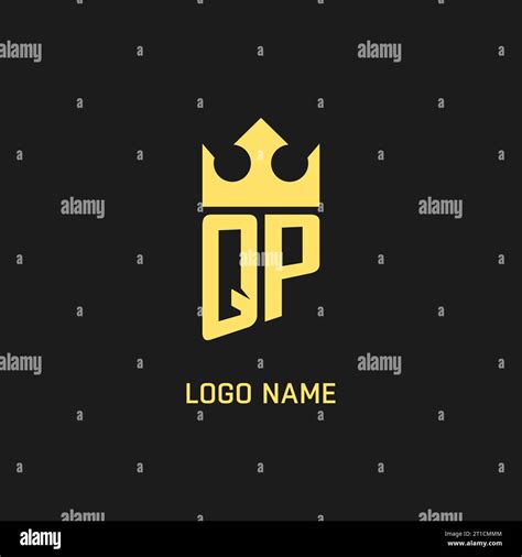 Monogram Qp Logo Shield Crown Shape Elegant And Luxury Initial Logo