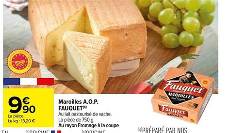 Promo Maroilles A O P Fauquet Chez Carrefour Icatalogue Fr