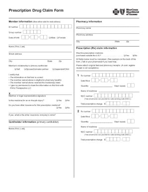 Fillable Online Prescription Drug Claim Form Blue Cross NC Fax Email