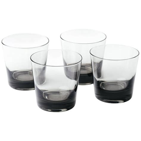 Set Of Four Mid Century Modern Smoked Grey Barware Glasses At 1stdibs