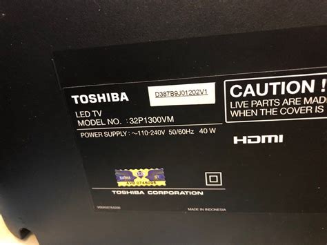 Toshiba 32P1300VM LED FHD TV TV Home Appliances TV Entertainment