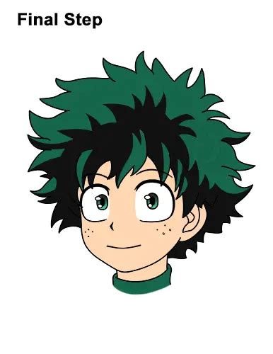 How To Draw Deku Izuku Midoriya From My Hero Academia Video And Step By Step Pictures