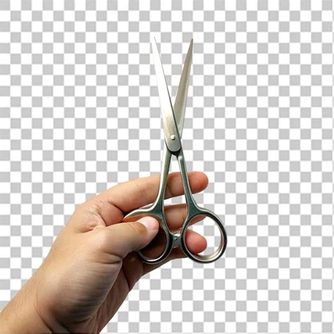 Premium PSD Hand Holding Scissors Isolated On Transparent Background