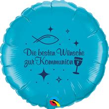 Folienballon besten Wünsche zur Kommunion türkis ca 45 cm