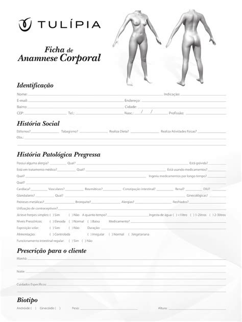 Ficha De Anamnese Corporal Pdf