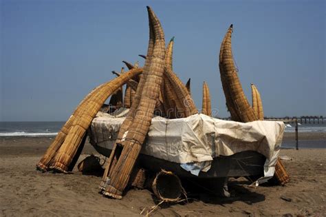 Peru Chiclayo Tropical Beaches with Artisanal Reed Fishing Boats Stock ...