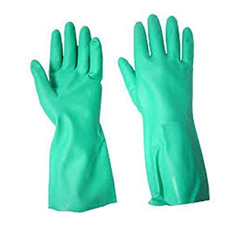 Udyogi 16 Inch Chemical Protection Rubber Hand Gloves Green 100 Pairs