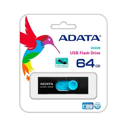 Expercom Mx Memoria Usb Adata Auv220 64g Rbkbl 64gb Negro Con Azul