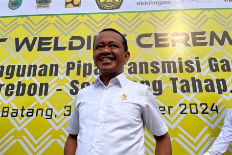 Bahlil Resmikan Pembangunan Proyek Pipa Gas Cirebon Semarang Tahap 2 Rp