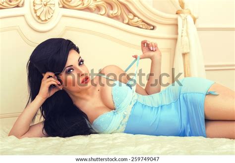 Hot Beautiful Brunette Woman Sexy Posing Stock Photo