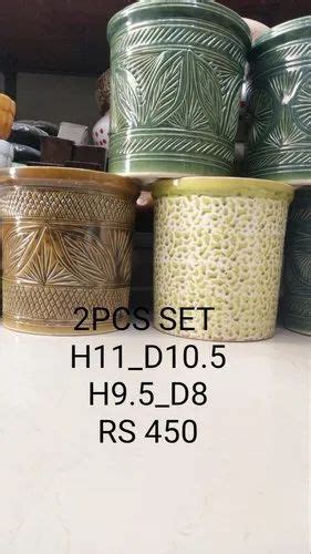 2 Piece Set Decorative Ceramic Flower Pot At Rs 450 Chini Mitti Pot