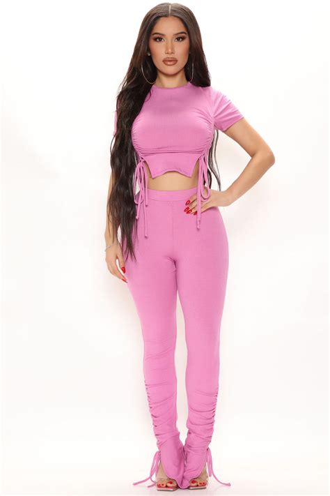 Clear Your Schedule Ruched Pant Set Lilac Fashion Nova Matching Sets Fashion Nova