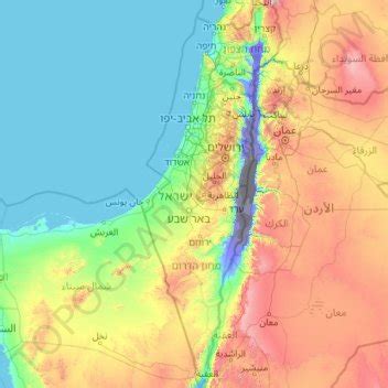 Israel topographic map, elevation, terrain