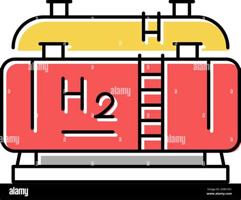 Tank Storaging Hydrogen Color Icon Vector Illustration Stock Vector